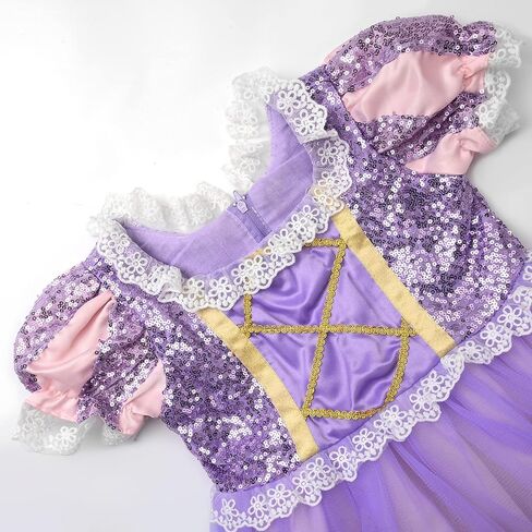 فستان أميرة للفتيات من JerisApparel لحفلات أعياد الميلاد باللون الأرجواني مع إكسسوارات in Kuwait
