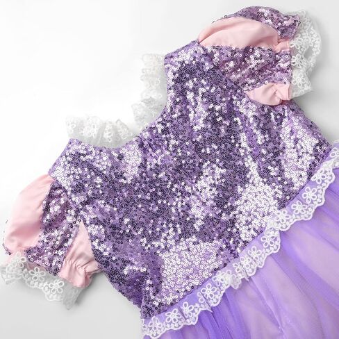 فستان أميرة للفتيات من JerisApparel لحفلات أعياد الميلاد باللون الأرجواني مع إكسسوارات in Kuwait