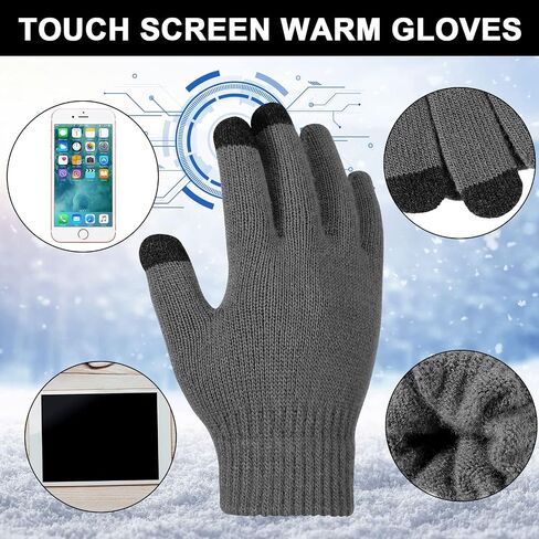 18 Pieces Kids Winter Hat Scarf Gloves Set Knitted Fleece Beanie Hat Scarves Touchscreen Gloves for 5-12 Years Old Girls and Boys in Saudi Arabia