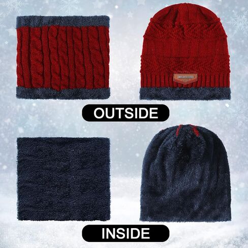 18 Pieces Kids Winter Hat Scarf Gloves Set Knitted Fleece Beanie Hat Scarves Touchscreen Gloves for 5-12 Years Old Girls and Boys in Saudi Arabia