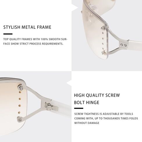 VANLINKER Stylish Rimless Frameless Rectangle Sunglasses for Women in Kuwait