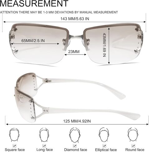 VANLINKER Stylish Rimless Frameless Rectangle Sunglasses for Women in Kuwait