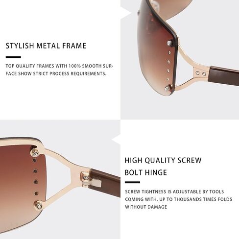 VANLINKER Stylish Rimless Frameless Rectangle Sunglasses for Women in Kuwait