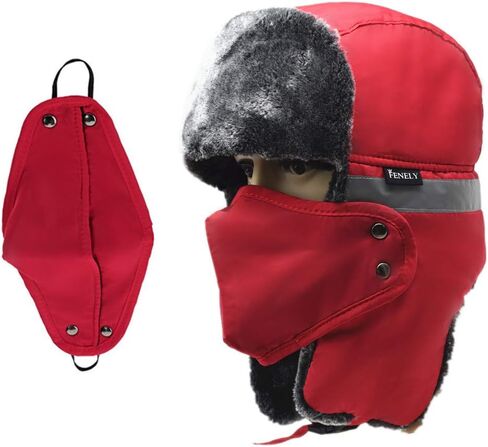 Winter Bomber Trapper Hats Ushanka - Men Women Russian Trooper Ear Flaps Hunting Face Masks Ski Snow Cold Weather in Saudi Arabia