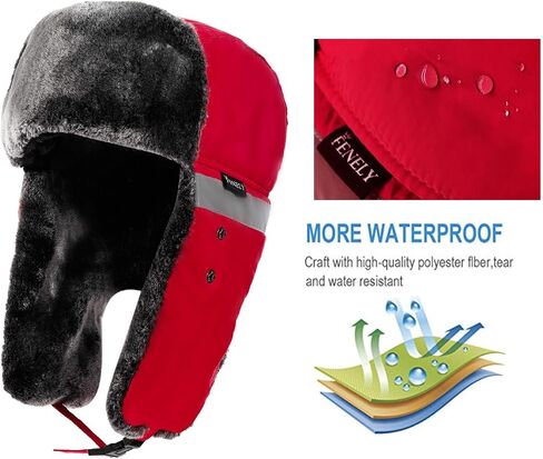 Winter Bomber Trapper Hats Ushanka - Men Women Russian Trooper Ear Flaps Hunting Face Masks Ski Snow Cold Weather in Saudi Arabia