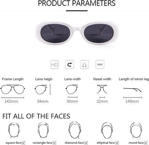 ADE WU Retro Oval Sunglasses Women Trendy Sun Glasses in Kuwait