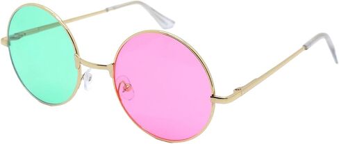 ASVP Shop Noodle Gorillaz Punk Rock Sunglasses Trip Shades Green and Pink Round Sunglasses in Saudi Arabia