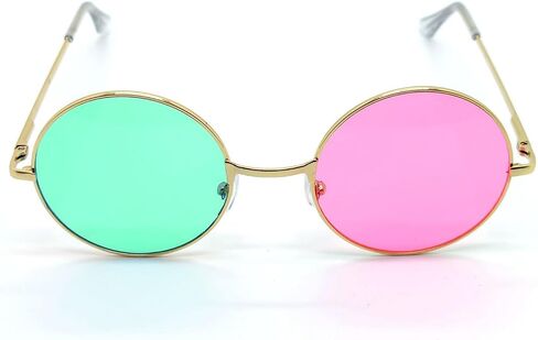 ASVP Shop Noodle Gorillaz Punk Rock Sunglasses Trip Shades Green and Pink Round Sunglasses in Saudi Arabia