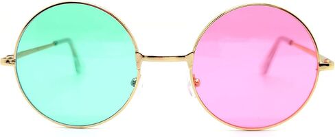 ASVP Shop Noodle Gorillaz Punk Rock Sunglasses Trip Shades Green and Pink Round Sunglasses in Saudi Arabia