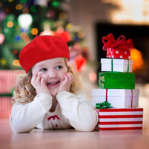 SATINIOR Beret Hat Kids Beret French Beanie Cap Artist Wool Hat Girls Beret Artist Costume for Children Kids Girls in Kuwait