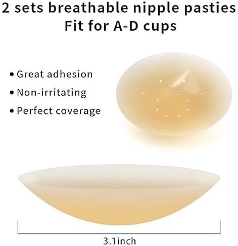 Nipple Covers Non Adhesive Silicone Nipple Pasties for Women Reusable, Nipple Covers No Show in Kuwait