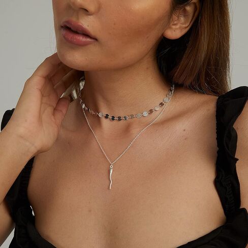 CAROVO لذيذ الذهب القمر نجمة قلادة قلادة 18K الذهب معبأ لطيف حساسة فراشة القلب الشر العين الإيطالية القرن Cornicello حماية القلائد الحد الأدنى سحر المجوهرات هدية للنساء in Kuwait