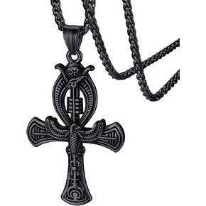 FaithHeart Ancient Egyptian Jewelry Bastet/Akhnaton Pharaoh King Pendant Necklace for Men Woman Delicate Gift Packaging