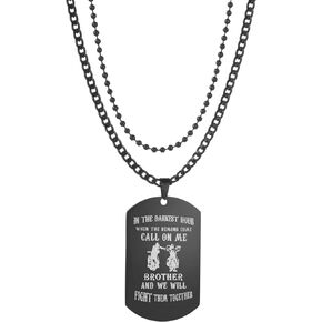 قلادة بتصميم عسكري للرجال من الستانلس ستيل منقوش عليها عبارة Call On Me Brother، هدية ملهمة لعيد الميلاد والتخرج والكريسماس ورأس السنة الجديدة, ستانلس ستيل, السترين in Kuwait