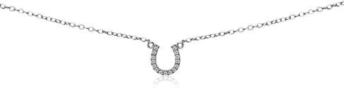 B. BRILLIANT Sterling Silver Necklace for Women Short Cubic Zirconia Horseshoe Necklaces for Girls Teens Stacking Holiday Birthday in Kuwait