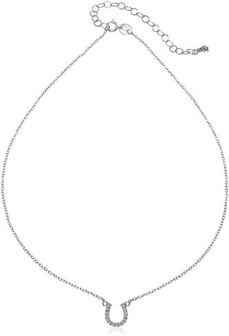 B. BRILLIANT Sterling Silver Necklace for Women Short Cubic Zirconia Horseshoe Necklaces for Girls Teens Stacking Holiday Birthday in Kuwait