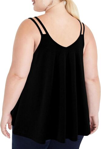 بالإضافة إلى حجم تانك القمم للنساء فلوي الخامس الرقبة السباغيتي حزام بروتيل الصيف بلا أكمام بلوزة عادية in Kuwait