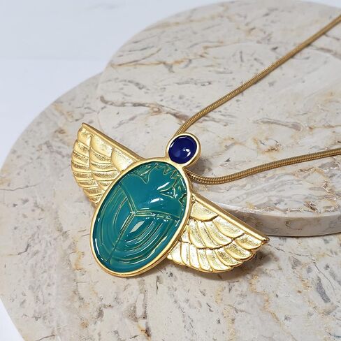 MUSEUM REPRODUCTIONS Scarab Brooch/Pendant Necklace - Inspired by Louis Comfort Tiffany in Saudi Arabia