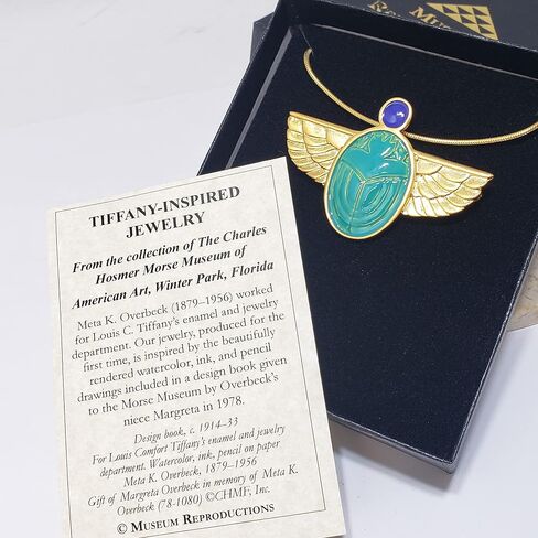 MUSEUM REPRODUCTIONS Scarab Brooch/Pendant Necklace - Inspired by Louis Comfort Tiffany in Saudi Arabia