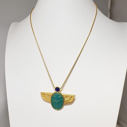MUSEUM REPRODUCTIONS Scarab Brooch/Pendant Necklace - Inspired by Louis Comfort Tiffany in Saudi Arabia