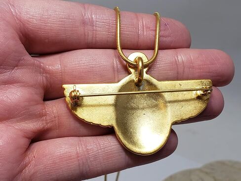 MUSEUM REPRODUCTIONS Scarab Brooch/Pendant Necklace - Inspired by Louis Comfort Tiffany in Saudi Arabia
