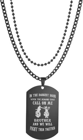 قلادة بتصميم عسكري للرجال من الستانلس ستيل منقوش عليها عبارة Call On Me Brother، هدية ملهمة لعيد الميلاد والتخرج والكريسماس ورأس السنة الجديدة, ستانلس ستيل, السترين in Kuwait