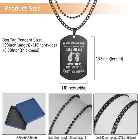 قلادة بتصميم عسكري للرجال من الستانلس ستيل منقوش عليها عبارة Call On Me Brother، هدية ملهمة لعيد الميلاد والتخرج والكريسماس ورأس السنة الجديدة, ستانلس ستيل, السترين in Kuwait
