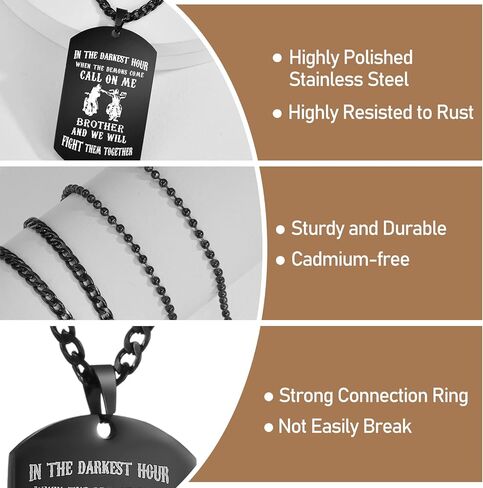 قلادة بتصميم عسكري للرجال من الستانلس ستيل منقوش عليها عبارة Call On Me Brother، هدية ملهمة لعيد الميلاد والتخرج والكريسماس ورأس السنة الجديدة, ستانلس ستيل, السترين in Kuwait