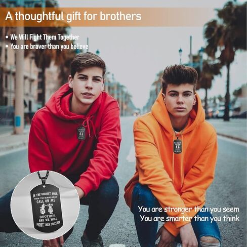 قلادة بتصميم عسكري للرجال من الستانلس ستيل منقوش عليها عبارة Call On Me Brother، هدية ملهمة لعيد الميلاد والتخرج والكريسماس ورأس السنة الجديدة, ستانلس ستيل, السترين in Kuwait