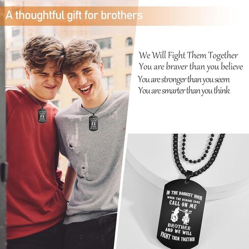 قلادة بتصميم عسكري للرجال من الستانلس ستيل منقوش عليها عبارة Call On Me Brother، هدية ملهمة لعيد الميلاد والتخرج والكريسماس ورأس السنة الجديدة, ستانلس ستيل, السترين in Kuwait