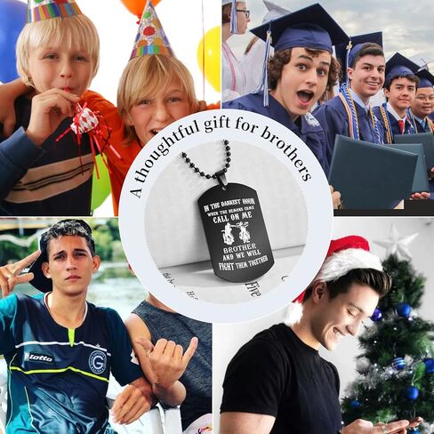 قلادة بتصميم عسكري للرجال من الستانلس ستيل منقوش عليها عبارة Call On Me Brother، هدية ملهمة لعيد الميلاد والتخرج والكريسماس ورأس السنة الجديدة, ستانلس ستيل, السترين in Kuwait