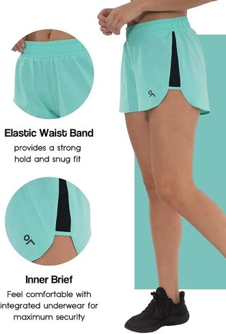 GYMCO SPORT WEAR Women StormBreaker - شورت رياضي نسائي مزود بتقنية العرق، شورت رياضي للتدريب. in Saudi Arabia