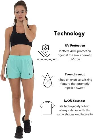 GYMCO SPORT WEAR Women StormBreaker - شورت رياضي نسائي مزود بتقنية العرق، شورت رياضي للتدريب. in Saudi Arabia