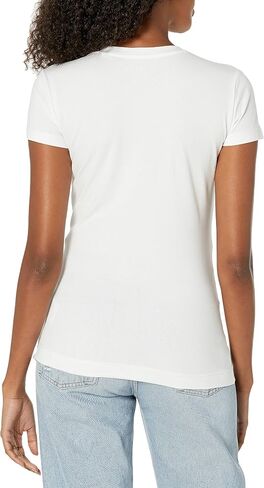 GUESS Women's Short Sleeve V Neck Roses Triangle Tee Shirt in Saudi Arabia