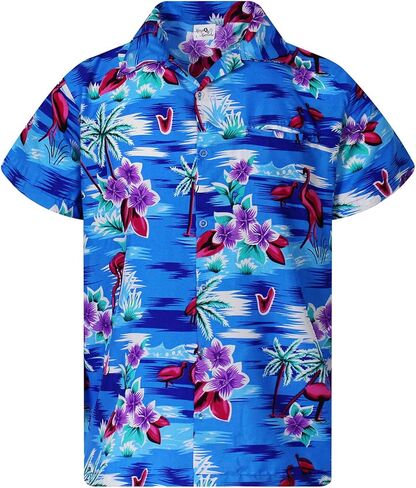قميص هاواي للرجال كاجوال غير تقليدي بأزرار سفلية وأكمام قصيرة عالية جدًا للجنسين in Kuwait