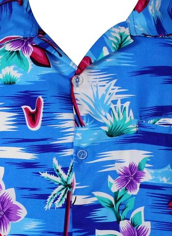 قميص هاواي للرجال كاجوال غير تقليدي بأزرار سفلية وأكمام قصيرة عالية جدًا للجنسين in Kuwait