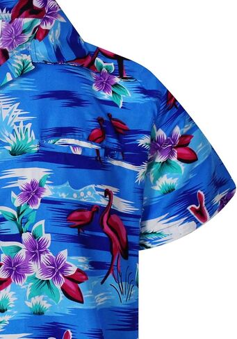 قميص هاواي للرجال كاجوال غير تقليدي بأزرار سفلية وأكمام قصيرة عالية جدًا للجنسين in Kuwait