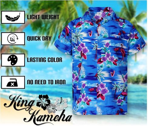 قميص هاواي للرجال كاجوال غير تقليدي بأزرار سفلية وأكمام قصيرة عالية جدًا للجنسين in Kuwait