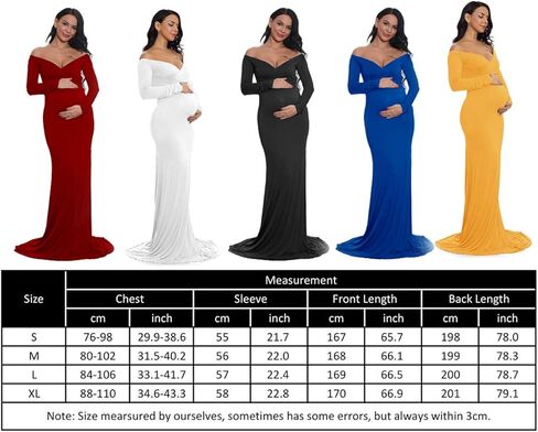 فستان Yuanlar الأنيق للحوامل بدون أكتاف لالتقاط الصور الفوتوغرافية، فستان طويل لحفلات استقبال المولود الجديد in Kuwait