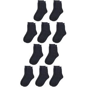 Girls&Boys Cotton Crew Dress Socks for Kids School Uniform 10 Pairs-Pack