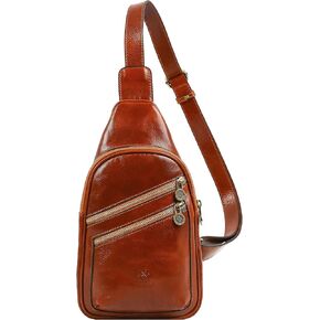 Time Resistance Leather Crossbody Bag - Brown Sling Bag - Messenger Bag for Men and Women - Handmade Shoulder Bag Backpack