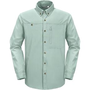 33,000ft Men's UPF 50+ UV Protection Long Sleeve Hiking Shirts Breathable Quick Dry Fishing Shirts for Safari, Outdoor
