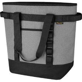 BALEINE Large 36-Can Cooler Bags Insulated, PEVA Soft Cooler Tote Bag, Insulated Grocery Bags with Zippered Top (8.5 Gallon, Black)