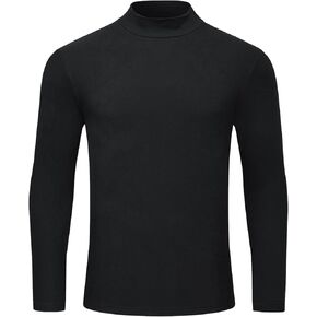 Men's Casual Slim Fit Half Turtleneck Shirts Basic Long Sleeve Undershirt Top Knitted Pullover