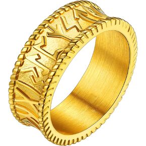 FaithHeart Celtic Knot Band Rings for Men Women, Stainless Steel/18K Gold Plated Viking Wedding Bands with Delicate Gift Packaging in Kuwait