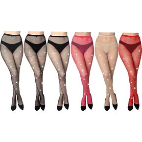 Frenchic Fishnet Women's Lace Stockings Tights Sexy Pantyhose Regular & Plus Sizes (Pack of 6) in Saudi Arabia