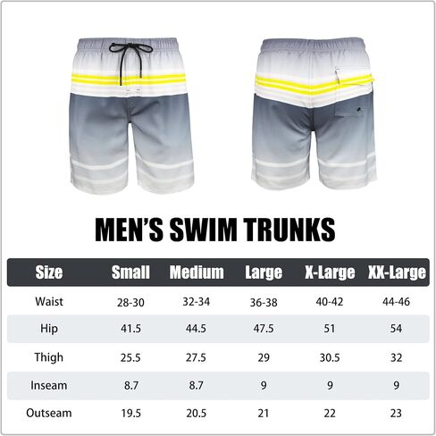 QRANSS Mens Swimming Trunks with Compression Liner 9'' Quick Dry Long Swim Shorts Swimwear Boardshorts with Boxer Brief Liner in Kuwait
