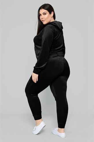 FcuteL Sweatsuits للنساء Cuasal حجم كبير سستة شريطية جاكيتات السراويل الطويلة مجموعات رياضية بدلة عدو in Kuwait