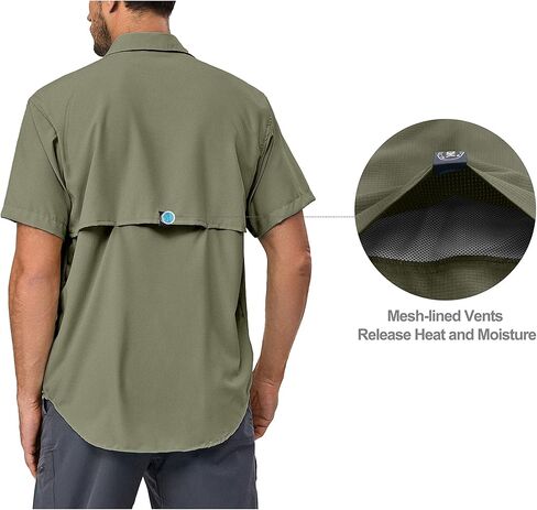 قميص Little Donkey Andy الرجالي للحماية من الأشعة فوق البنفسجية بعامل حماية من الأشعة فوق البنفسجية 50، قمصان مسامية للغاية بأكمام قصيرة لصيد الأسماك والمشي لمسافات طويلة in Kuwait