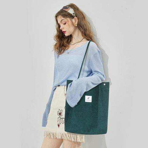 WantGor Corduroy Totes Bag Women's Shoulder Handbags Big Capacity Shopping Bag in Kuwait